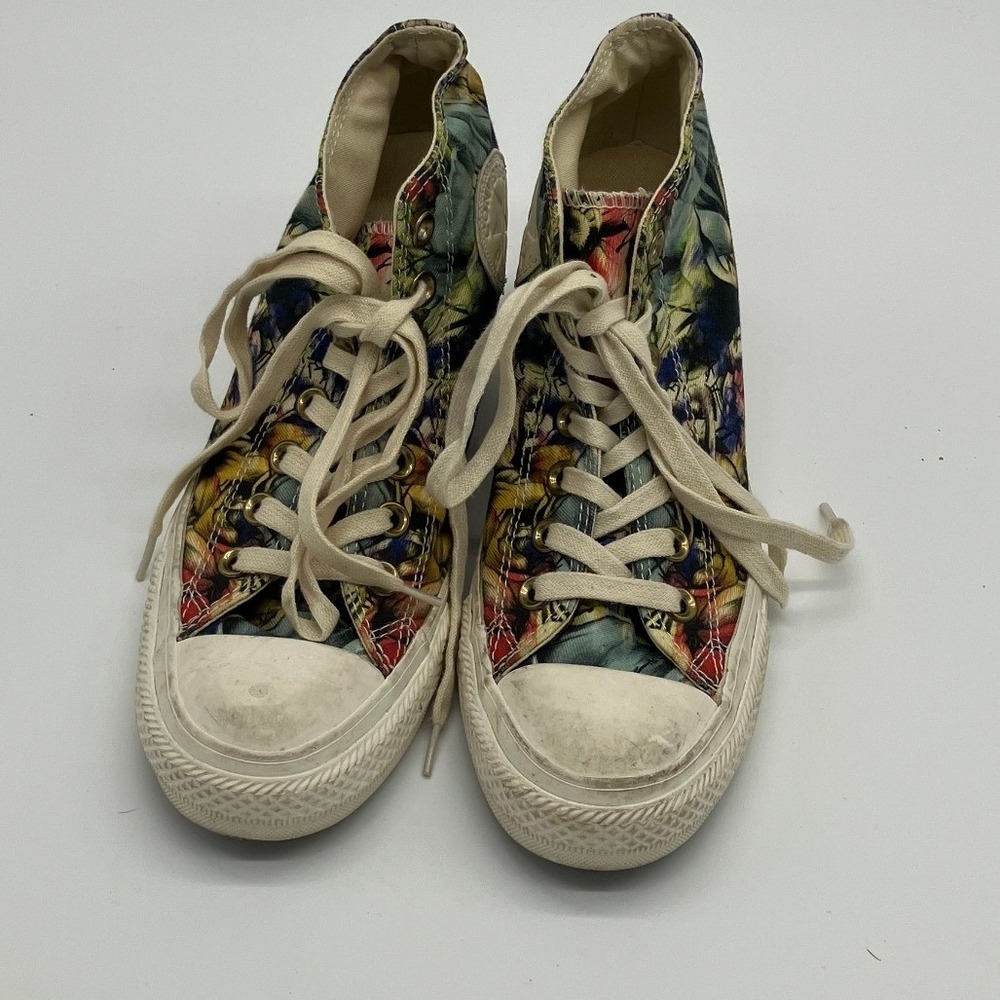Converse Chuck Taylor All Star Lux Hi Floral Hidden Heel Wedge Sneakers Size 7